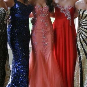 Jovani Coral Mermaid Gown (prom)